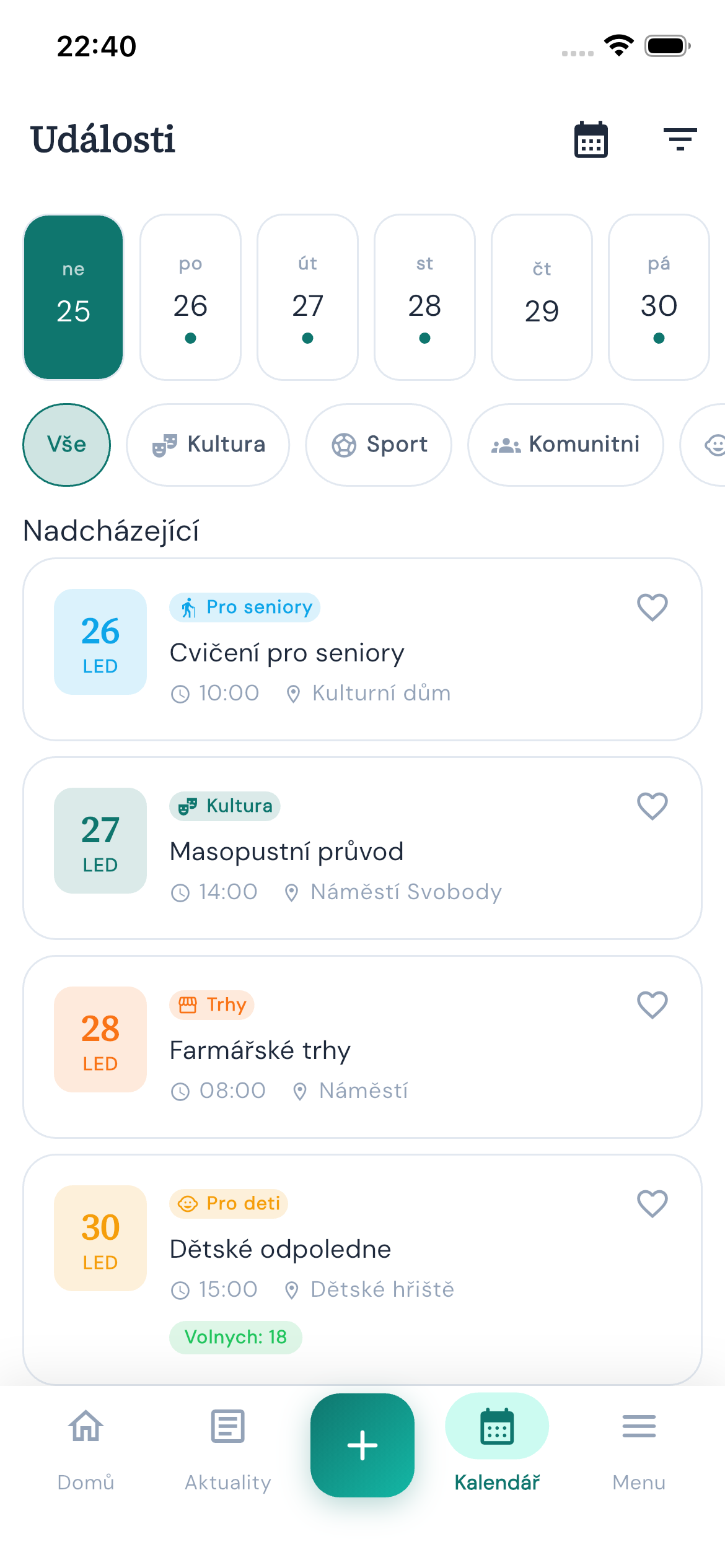 Kalendář událostí